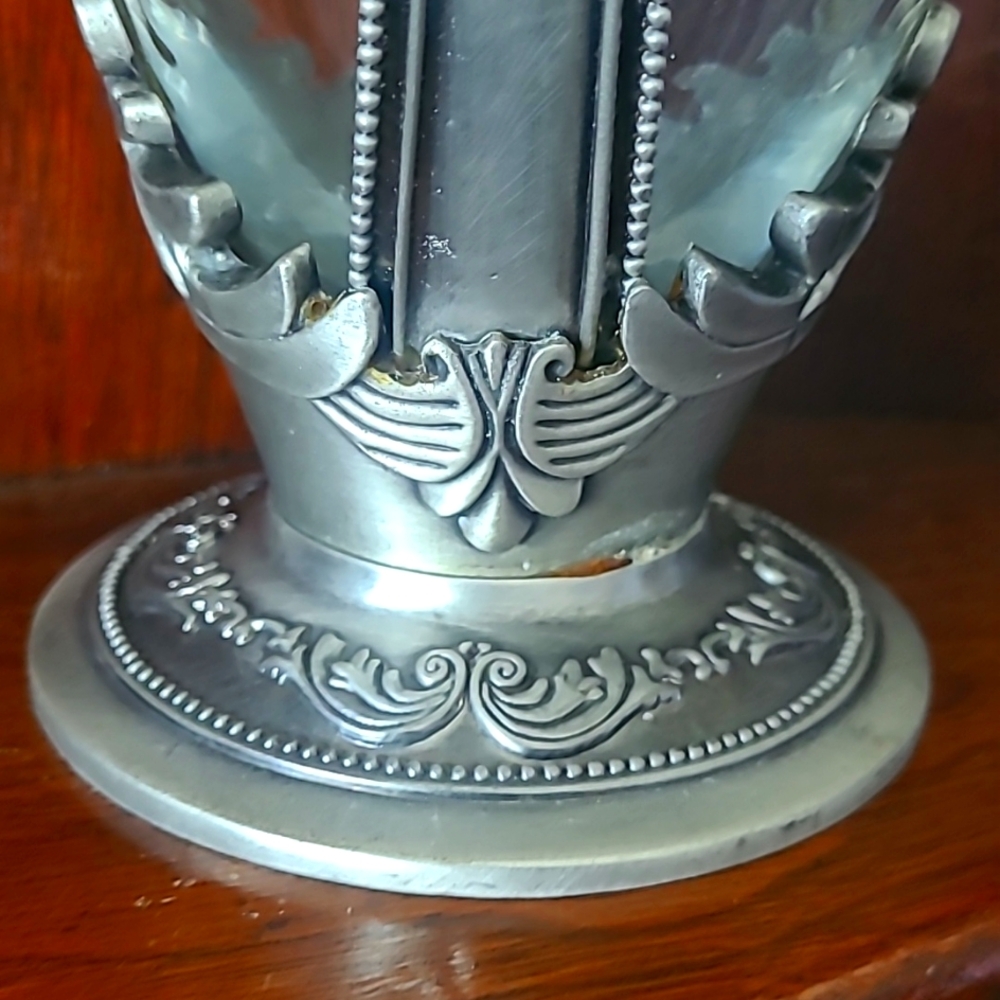 FTD STUNNING PEWTER AND GLASS HOLY CROSS VASE - Picture 3 of 7